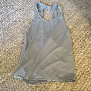 Grey Stripes Zella Open Tie Back Workout Tank